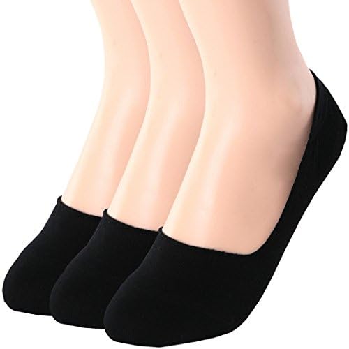 ToeSuit Womens Anti-Slip, Prevention of transform Low Cut Liner No Show Socks/IAS008-3BLACK-L