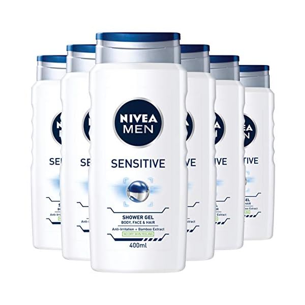 NIVEA-MEN-Sensitive-Shower-Gel-Pack-of-6-6-x-400-ml-Alcohol-Free-Sensitive-Skin-Shower-Gel-Gentle-Shower-Gel-for-Men-Shower-Gel-for-Irritated-Skin NIVEA MEN Sensitive Shower Gel Pack of 6 (6 x 400ml), Alcohol-Free Sensitive Skin Shower Gel, Gentle Shower Gel for Men…