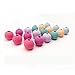 Exasinine 40 Pcs Candy Colors Mixed Wooden Beads Thread Stripe Wood Ball for Adult DIY Craft, 0.78 Inch