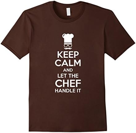 Mens Funny Keep Calm T-shirt for Chefs Bright Colors 2XL Brown