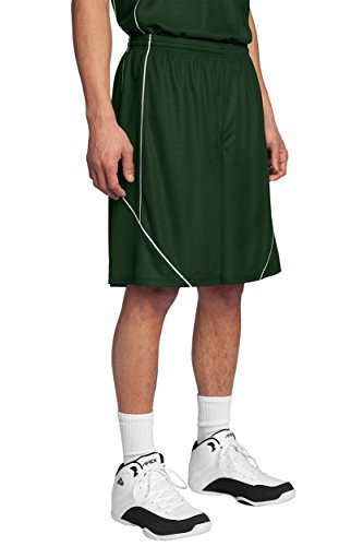 Custom Premium Reversible Basketball Uniform - 2 Side Print, Forest Green/White, L