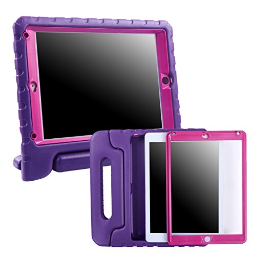 HDE Case for iPad Air - Kids Shockproof Bumper Hard Cover Handle Stand with Built in Screen Protector for Apple iPad Air 1 - 2013 Release 1st Generation (Purple Pink) HDE Case for iPad Air - Kids Shockproof Bumper Hard Cover Handle Stand with Built in Screen Protector for Apple iPad Air 1 - 2013 Release 1st Generation (Purple Pink)