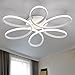 LightInTheBox Floral Flush Mount 90W Modern Contemporary LED Chandelier Ceiling Light Fixture Diameter 29.5 Inch for Living Room Bedroom Dining Room Study Room Office Kids Room (White)