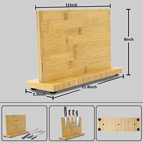 Bamboo Knife Block Kitchen Wood Knife Holder Knife Organizer