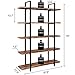 IRONCK Bookshelf and Bookcase 5-Tier, 130lbs/shelf Load Capacity, Industrial Bookshelves Home Office Furniture, Wood and Metal Frame ...