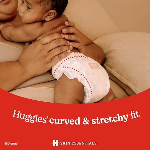 HUGGIES SIZE 1 DIAPERS, SKIN ESSENTIALS BABY DIAPERS, SIZE 1 (8-14 LBS), 32 COUNT, PACKAGING MAY VARY