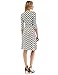 PattyBoutik Women Faux Wrap A Line Dress (Ivory and Black 27 Small)
