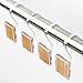 iDesign Formbu Shower Curtain Hooks-Square - Clear/Natural Bamboo, Set of 12