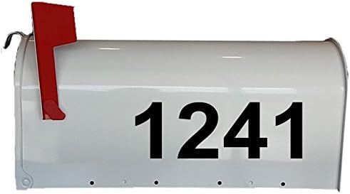 Mailbox Decals Street # Address Numbers Custom Feature Mailbox Stickers Vinyl Letters VWAQ-CMB2 (Black)