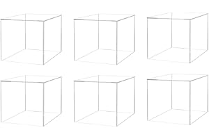 Marketing Holders 6 Pack 8" Clear Acrylic Display Box with One Open Side No Lid Versatile Square Plexiglass Retail Product Riser or Merchandise Storage Bin No Assembly