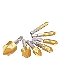 Juego de brocas para avellanar 7 paquetes 1 4 '' Hex Shank y broca de 90 grados HSS 5 para taladrar madera