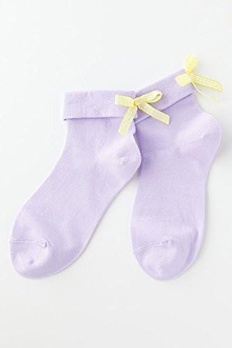 Amazon チュチュアンナ Tutuanna バックギンガムチェックリボン付き折り返しソックスラベンダー ソックス 通販