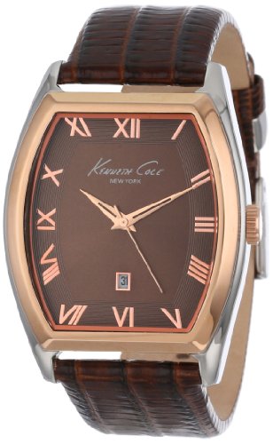 Kenneth Cole New York Men's 'Classic' Quartz Stainless Steel and Leather Dress Watch, Color:Brown (Model: KC1891)