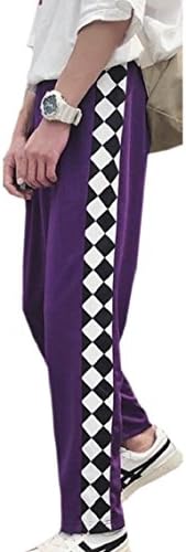 HTOOHTOOH Mens Hip Hop Drawstring Waist Jogger Sports Harem Pants Purple XL