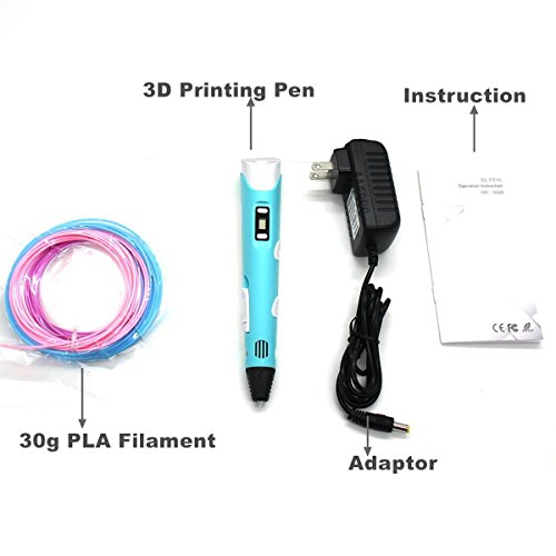 3D Printing Pen with LCD Screen, CCTRO 3D Pen Drawing Printer Pen for 3D Printing, Drawing, Doodle Model Making and 3D Modeling, with 30g PLA Filament, Perfect Gift