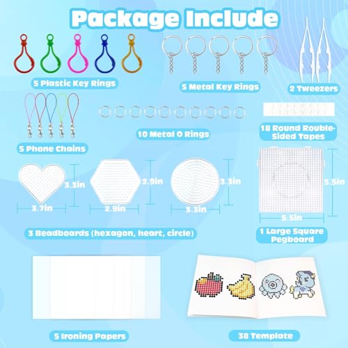 Iron-on Beads, 11000 Pieces Fuse Beads 20 Colors Set with Storage Box, User Guide, DIY Jewelry Design, Creative and Craft, for Children Birthday Christmas (5mm)
