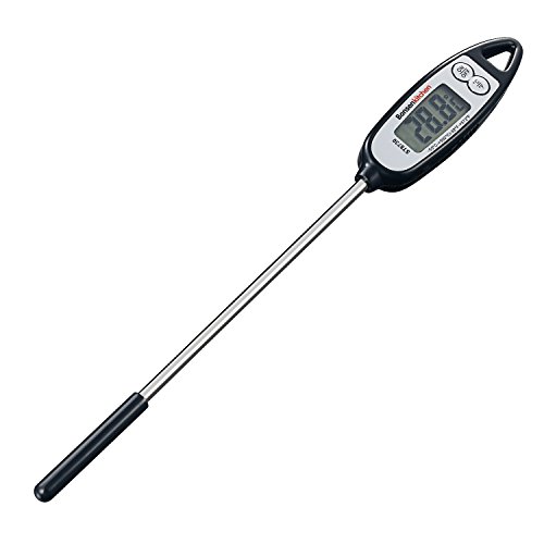 Bonsenkitchen Digital Meat Thermometer For Cooking Meat, Grilling And Barbecue, Large LCD Screen For Instant And Easy Read, 5.94 Inches Long Probe, Black (ST8730)