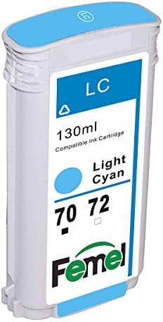 FEMEL Compatible Ink Cartridge Replacement for HP 70 / C9390A for HP DesignJet Z2100 Z3100 Z3100ps GP Z3200 Z3200ps Z5200 Z5400 Photo Printer ( Light Cyan )