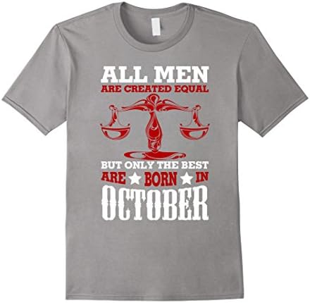 Mens Funny Libra T-Shirt The Best Are Born In October 2XL Slate