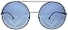 Fendi FF 0285 PJP Blue Metal Round Sunglasses Blue Mirror Lens