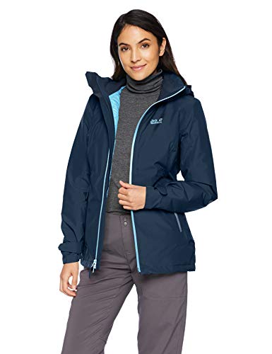 Jack Wolfskin Women's Karelia Trail Waterproof Insulated Rain Jacket, Midnight Blue, XX-Large