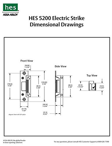 HES 5200C Electric Strike, Complete Pac, 1 Box Solution which Includes The 501 and 501A faceplates, Satin Stainless Steel (630), Dual Voltage (12/24). - Thumbnail 2