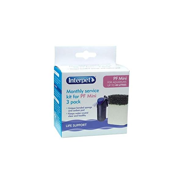 Interpet Monthly Service Kit for Interpet PF Mini Aquarium Power Filter, floss and carbon bonded replacement foams (Pack…
