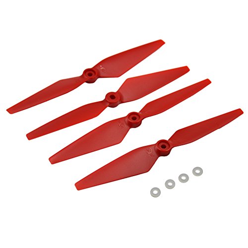 Blomiky 4 Red Propeller and White Circle Soft Pad for MJX Bugs 2 B2C B2W Brushless GPS Quadcopter Drone B2W Blades Red and Pad