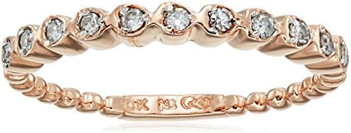 10k Rose Gold White Diamond Ring (1/10cttw, H-I Color, I2-I3 Clarity), Size 6