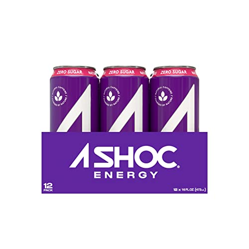 A SHOC Performance Energy Drink, Acai Berry, 16 Ounce Can, Natural