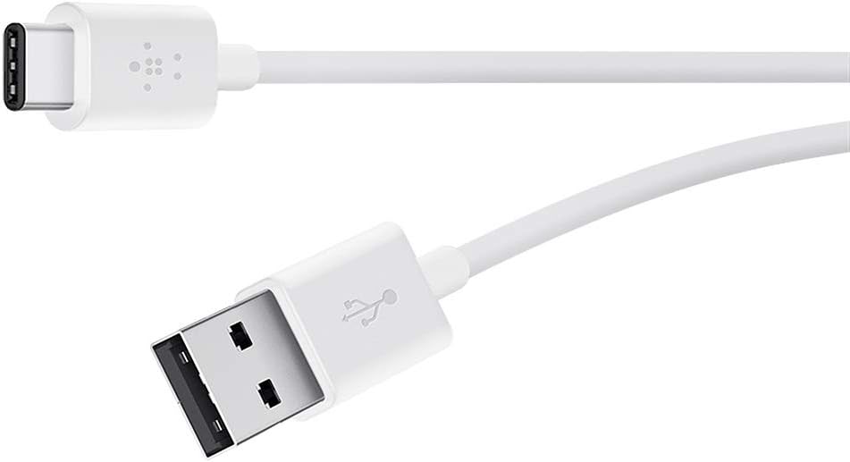 Belkin USB-IF Certified 2.0 USB-A to USB Type C (USB-C) Charge Cable, White, 6 ft/1.8 m, 1.8 m/6 ft