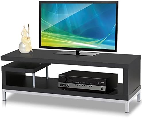 New Modern Black TV Stand Entertainment Television Center Console Media Contemporary LCD Plasma Furniture Storage Cabinet Unit Living Theatre Home Flat