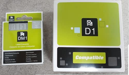 NOW INK LTD 53720 Label Tape. Compatible with DYMO D1 Series Standard Labelling Tapes. (24mm, White ON Clear)