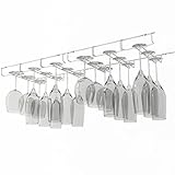 WALLNITURE Stemware Wine Glass Hanger Rack Under Cabinet Kitchen Bar Storage White 13 Inch Set of 2