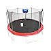 Skywalker Trampolines 15-Foot Jump N’ Dunk Round Trampoline with Enclosure Net - Basketball Trampoline, Red