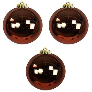 Mojawo 3 stuks XXL kerstballen kerstboomballen boomversiering bruin Ø 20 cm sierballen