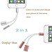 2 in 1 Lightning iPhone 7 Adapter, 2 Pack Lightning Adapter and Charger, Lightning to 3.5mm Aux Headphone Jack Audio Adapter for iphone 7 / 7 plus - Not Support IOS 10.3[Silver + Rose]