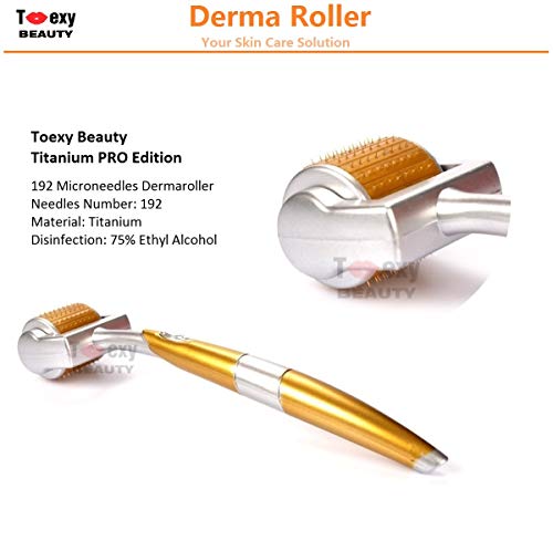 image for Toexy Beauty 0.5mm Micro Needles Derma Roller 192 Titanium Tips for Sk