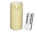 7 Inch Flameless LED Candle - Real Flickering Candle Motion - with Remote On/Off - Ivory