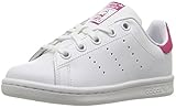 adidas Originals Girls' Stan Smith C Skate Shoe, White/White/Bold Pink, 11.5 Medium US Little Kid