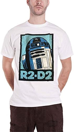 Star Wars Official Mens T Shirt R2D2 Retro Robot Vintage Poster Black