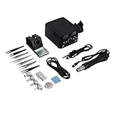 Florenceenid Plastic Shell 2 in 1 Soldering Rework Stations SMD Durable Hot Air&Iron Desoldering Welder DC Power