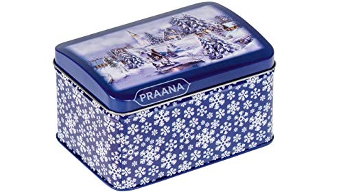 PRAANA TEA - Minty Christmas – Kräutertee – 100 g Dose Bundle (Weihnachtstasche, Dose, Löffel, 20 Teebeutel).