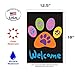 Toland Home Garden 112670 Welcome Paws- Black Paw Print Flag 12x18 Inch Double Sided Paw Print Garden Flag for Outdoor House Cat Dog Flag Yard Decoration