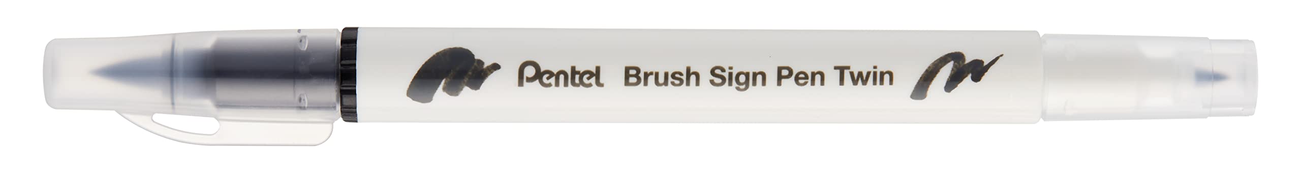 Pentel Brush Sign Pen Twin Tip Black - Pack of 10