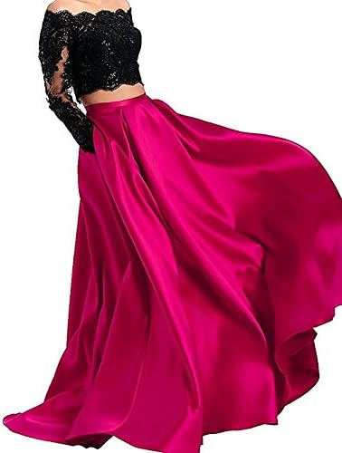 Sound of blossoming Sheer Lace Long Sleeve Prom Dress Two Pieces Homecoming Dress Formal Party Ball Gown030