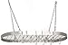 Medium Gauge Oval Hanging Pot Rack with Grid & 12 Hooks