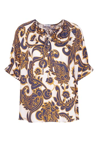 Seidensticker Damen Bluse - Shirtbluse - Regular Fit - Bügelleicht - Rundhalsausschnitt - Bluse mit Schnürung - Kurzarm