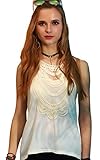 ECOWISH Women Lace Floral Sleeveless Halter Backless Vest Top Blouse