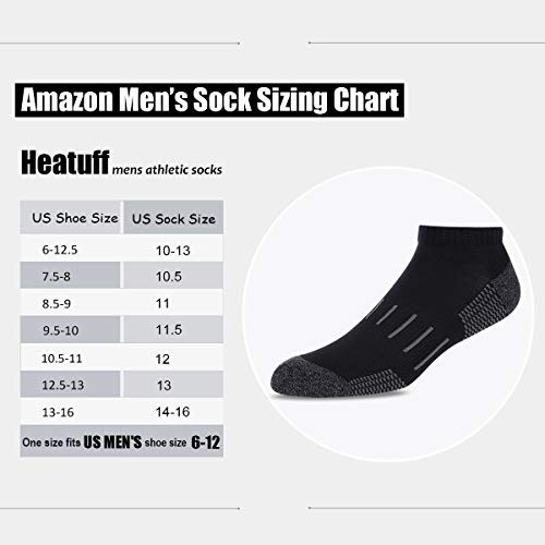 Heatuff Mens Athletic Ankle Socks Moisture Wicking Cushion Running Low